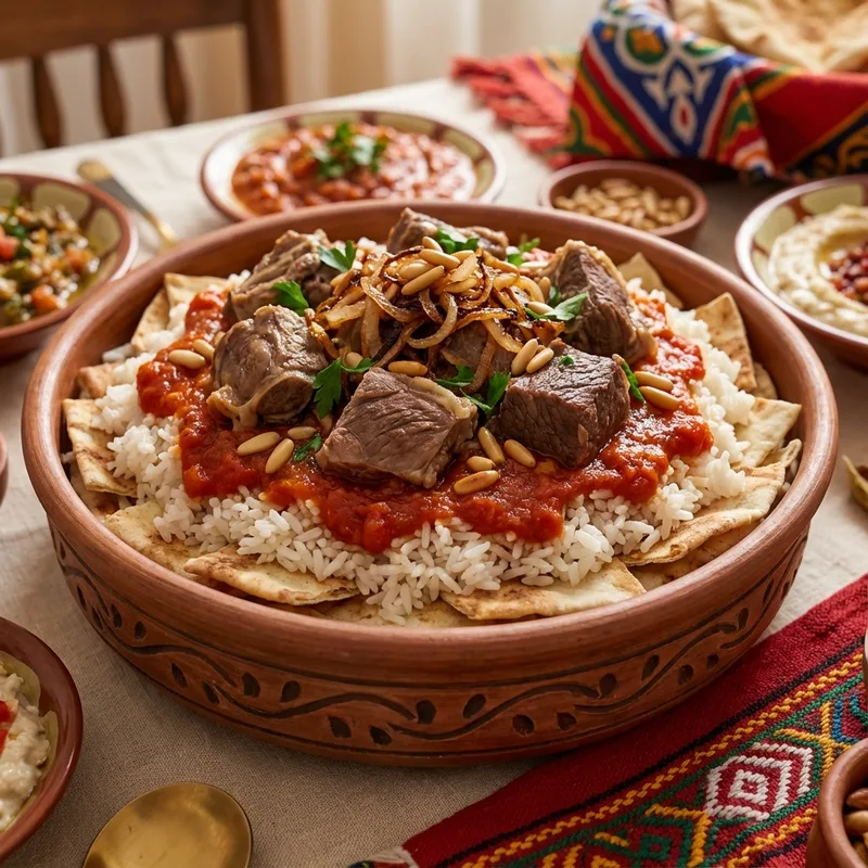 Fattah - Layered Rice and Bread